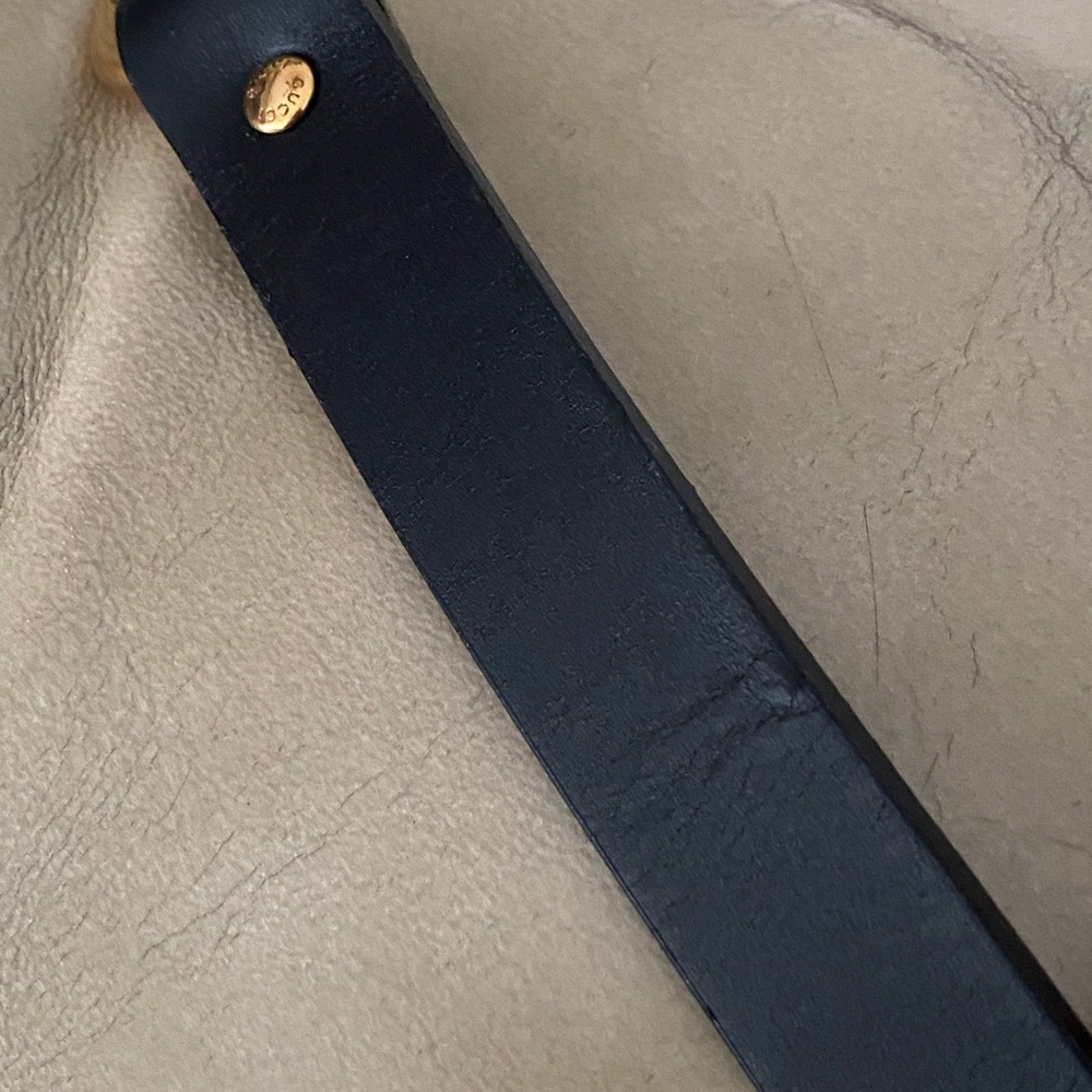 GUCCI Replacement Smooth Leather Strap for Shoulder Bag Black Brass GG - Picture 8 of 8